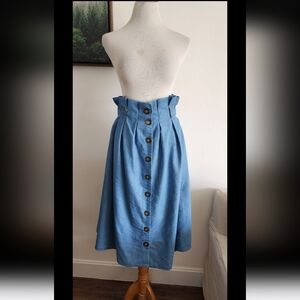 Women's Live 4 Truth Blue Denim Button Skirt Size M